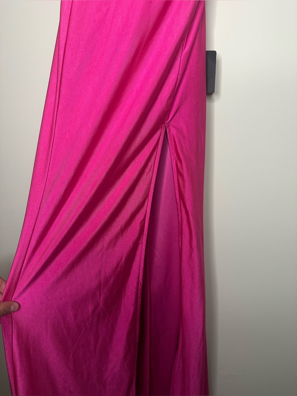 Divine Desires Hot Pink Satin Lace-Up Mermaid Maxi Dress | Size Small | NWT - Picture 7 of 12